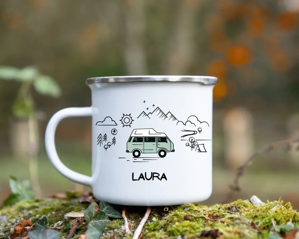 Personalisierter Camping Becher in Farbe